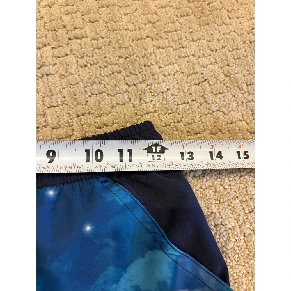 Lands End Boys Blue Galaxy Cloud Print Swim Trunks Board Shorts Size L 10-12